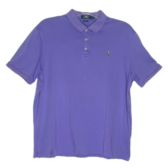 Polo Ralph Lauren Men’s Polo Shirt Solid Purple Embroidered Pony Chest Logo XL - Picture 1 of 6